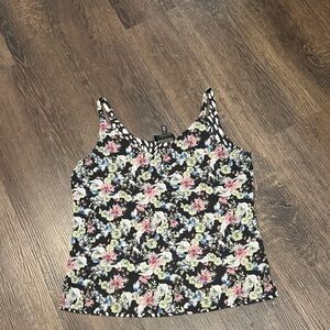Reversible White House Black Market Black Floral / Black & White Camisole Top!